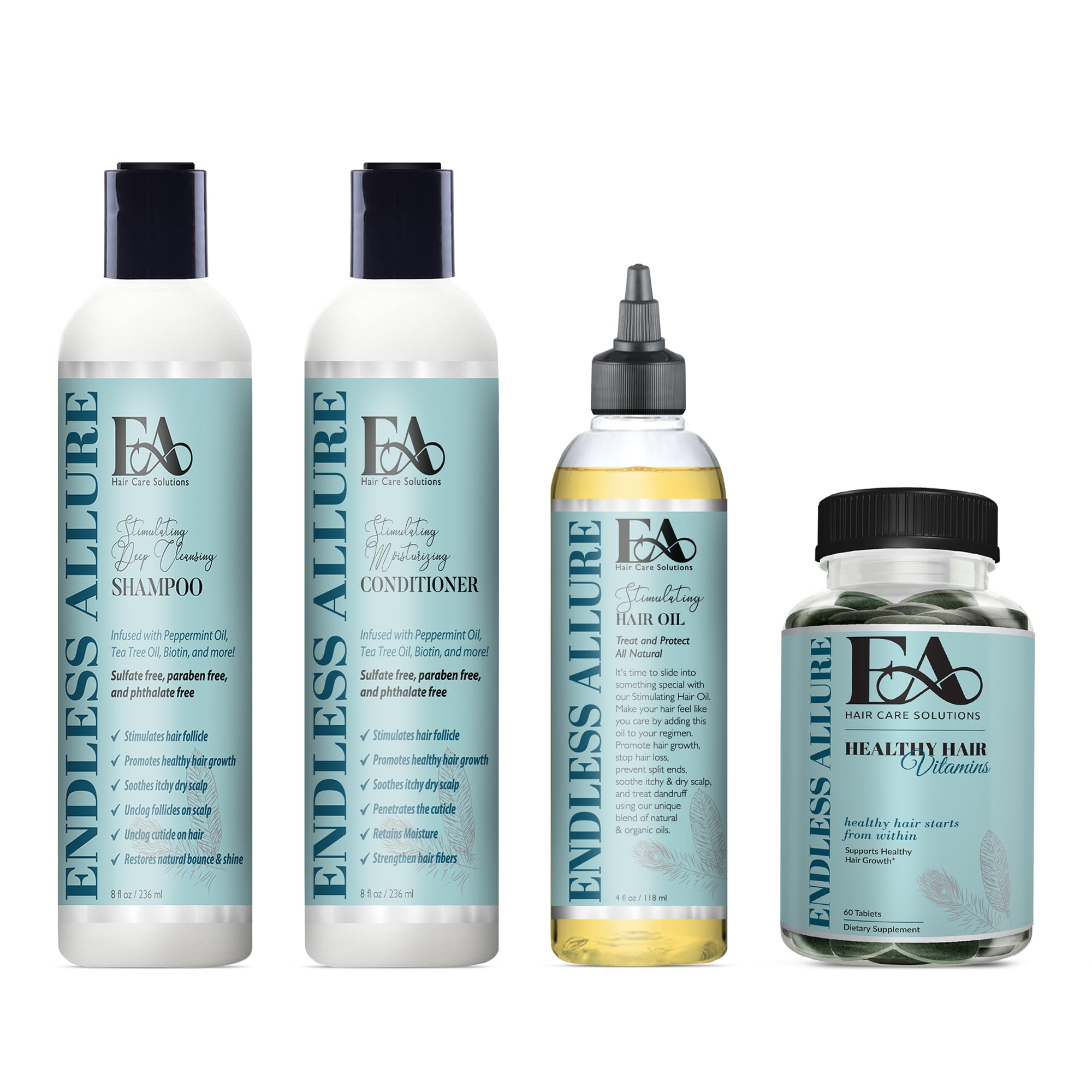 Complete Hair Growth & Care Bundle - Advanced Hair Growth Vitamins, Nourishing Hair Oil, Hydrating Conditioner & Purifying Shampoo - Promotes Stronger, Healthier & Shinier Hair - For Men & Women - Perfect for Daily Hair Care, Thinning Hair & Scalp Nourishment