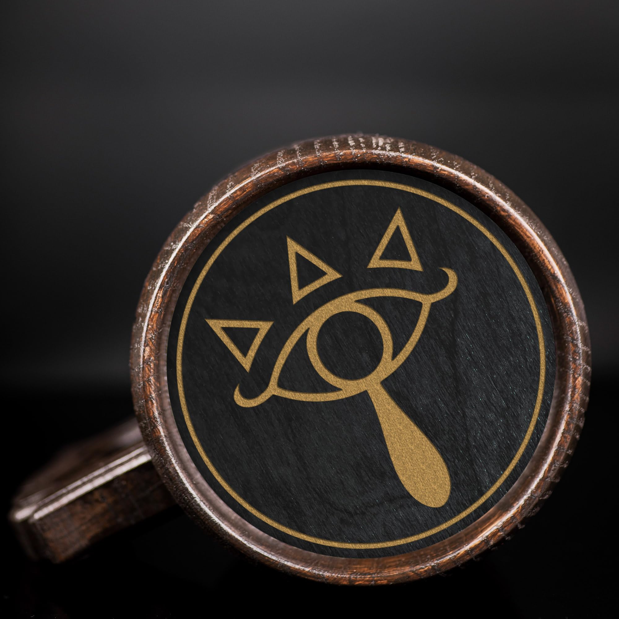 The Legend of Zelda Sheikah Slate Custom Beer Stein - Personalized Wooden Tankard Mug for Gamers - Unique Anniversary, Birthday & Wedding Gift for Men, Him, Dad, Father - Perfect for Gaming Parties, Man Cave Decor & Zelda Fan Collectibles