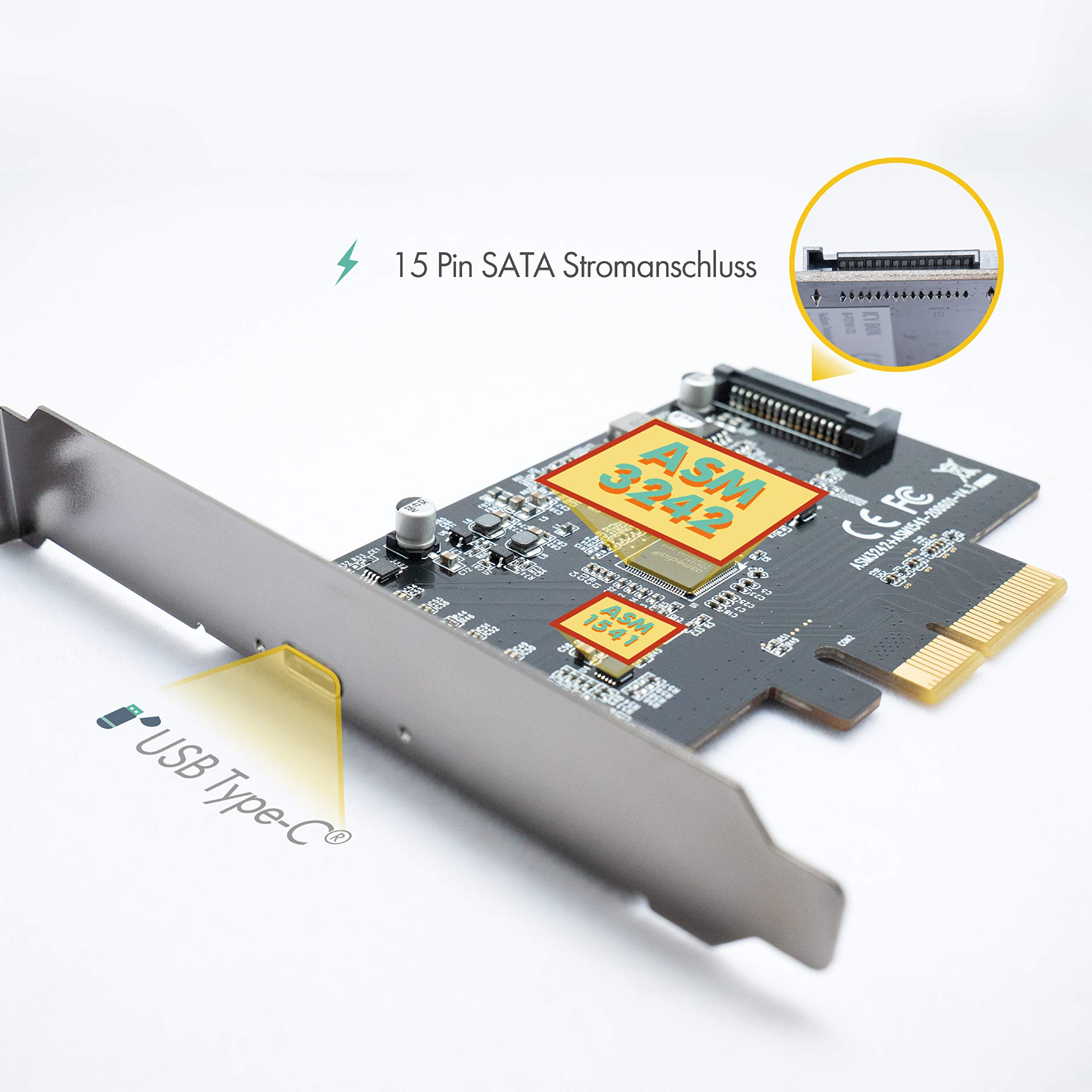 ICY BOX USB 3.2 PCIe Card with 20Gbps USB-C Gen 2x2 Port - High Speed Data Transfer for PC & Laptop - Perfect for External SSDs, 4K Video Editing & Gaming Accessories