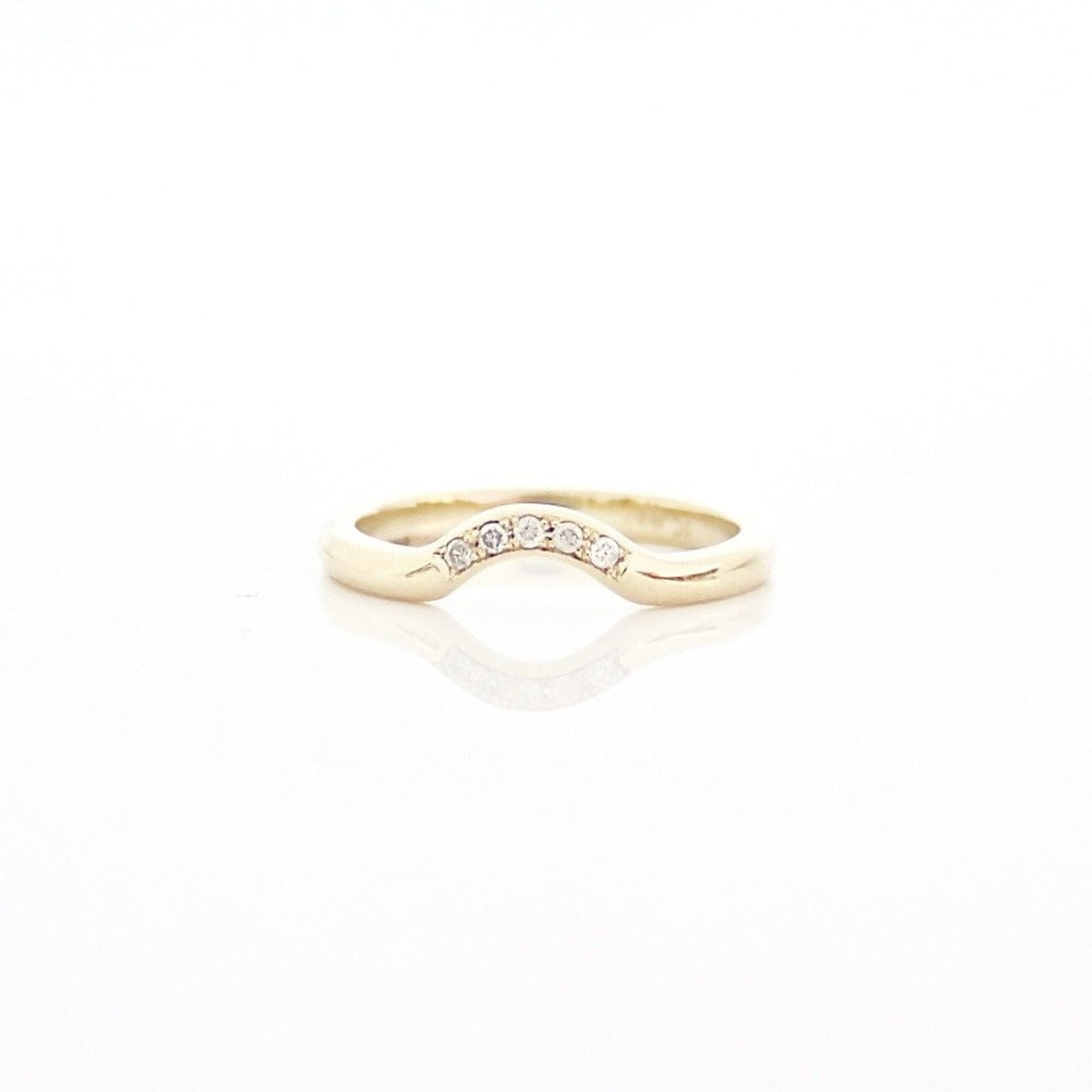 Diamond Wave Band Ring for Women - Elegant Stackable Wedding Engagement Promise Rings - Perfect for Anniversary, Valentine's Day & Everyday Wear