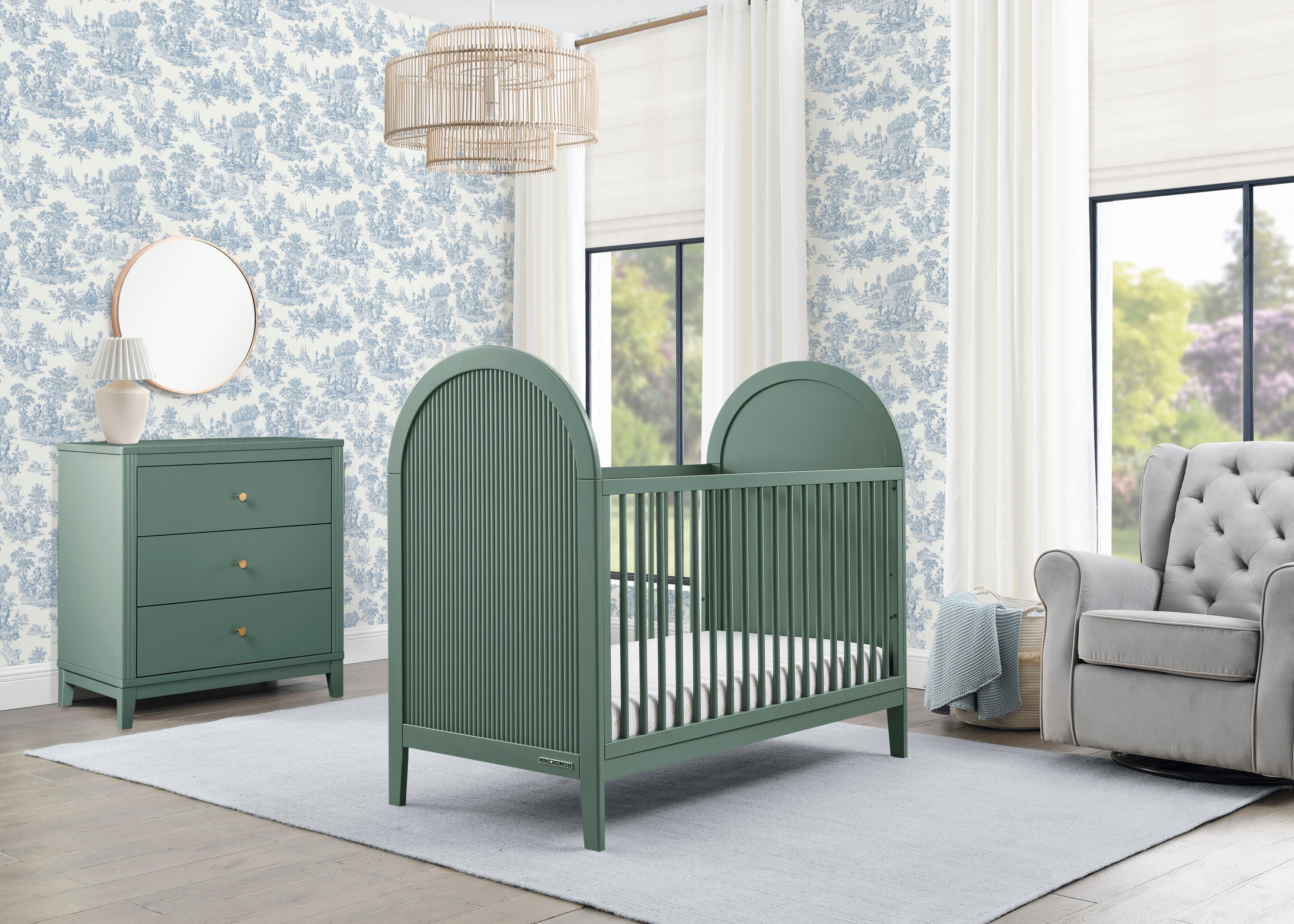 Eloise 4-in-1 Convertible Baby Crib - Toddler Bed, Daybed & Full-Size Bed Conversion - Safe Nursery Furniture for Newborns to Teens - Perfect for Bedrooms, Daycare & Guest Rooms