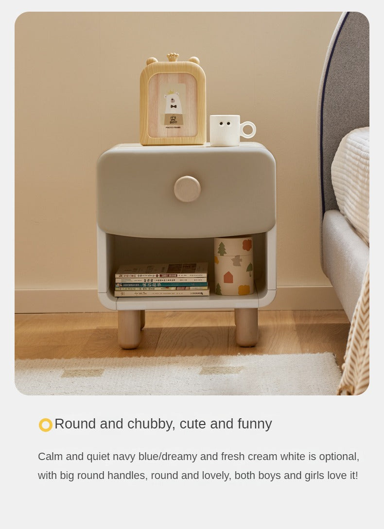Solid Wood Kids Nightstand - Birch & Poplar Modern Bedside Table for Children's Room - Perfect for Bedrooms, Nurseries & Playrooms