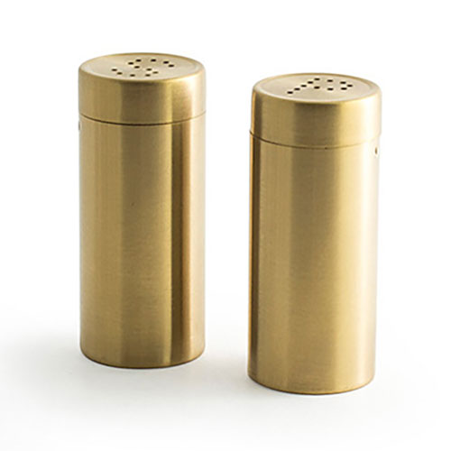 Premium Brass Salt and Pepper Shakers Set - Elegant Kitchen Tableware for Dining, Cooking & Home Decor | FOH