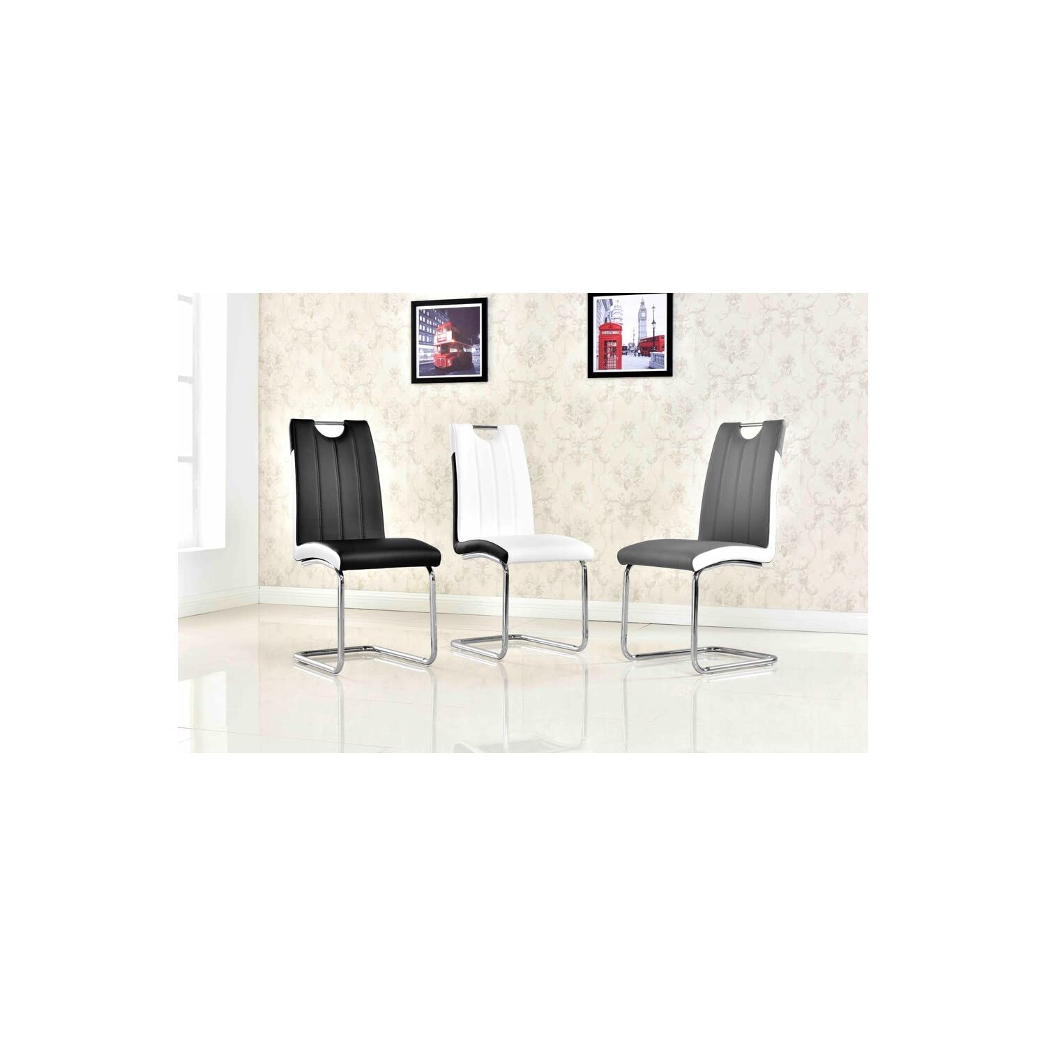 Best Modern Side Chairs Set of 2 - Black Master Furniture for Dining Room, Kitchen, Office & Living Room - Comfortable & Stylish Brandon Design