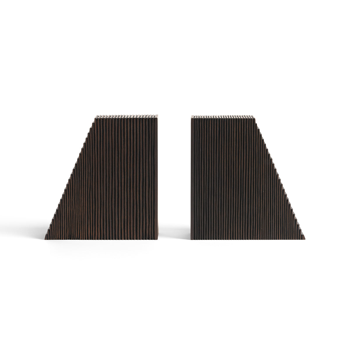 Stylish Grooves Bookends Set of 2 - Heavy Duty Metal Book Holder for Shelves - Perfect for Home Office, Library & Classroom Organization