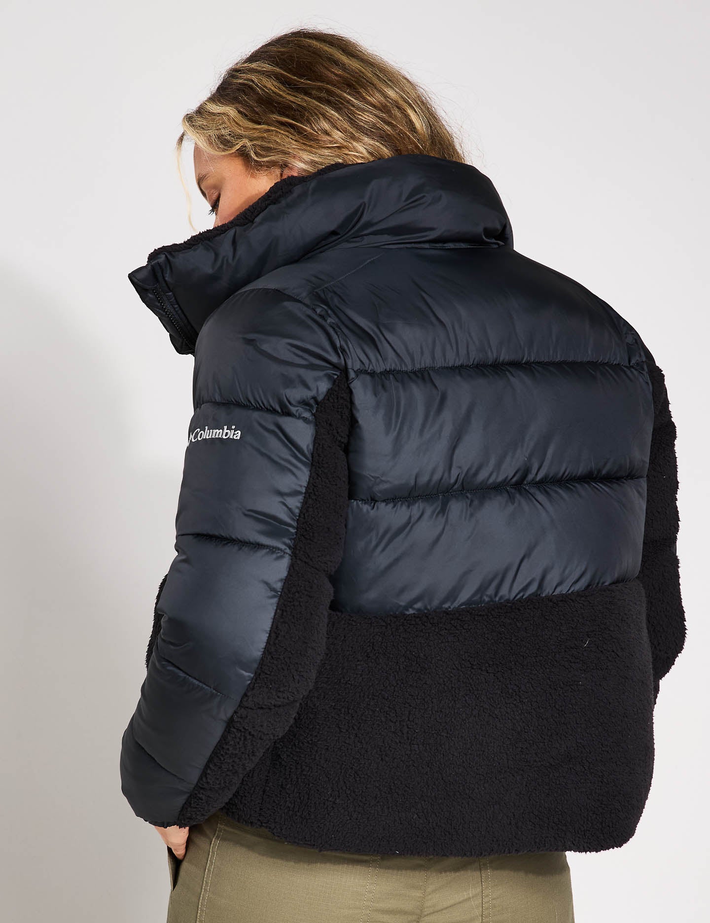 Leadbetter Point II Sherpa Hybrid Puffer Jacket for Men & Women - Warm Winter Coat with Fleece Lining, Water-Resistant Outer Shell - Perfect for Hiking, Skiing & Outdoor Adventures (Black)