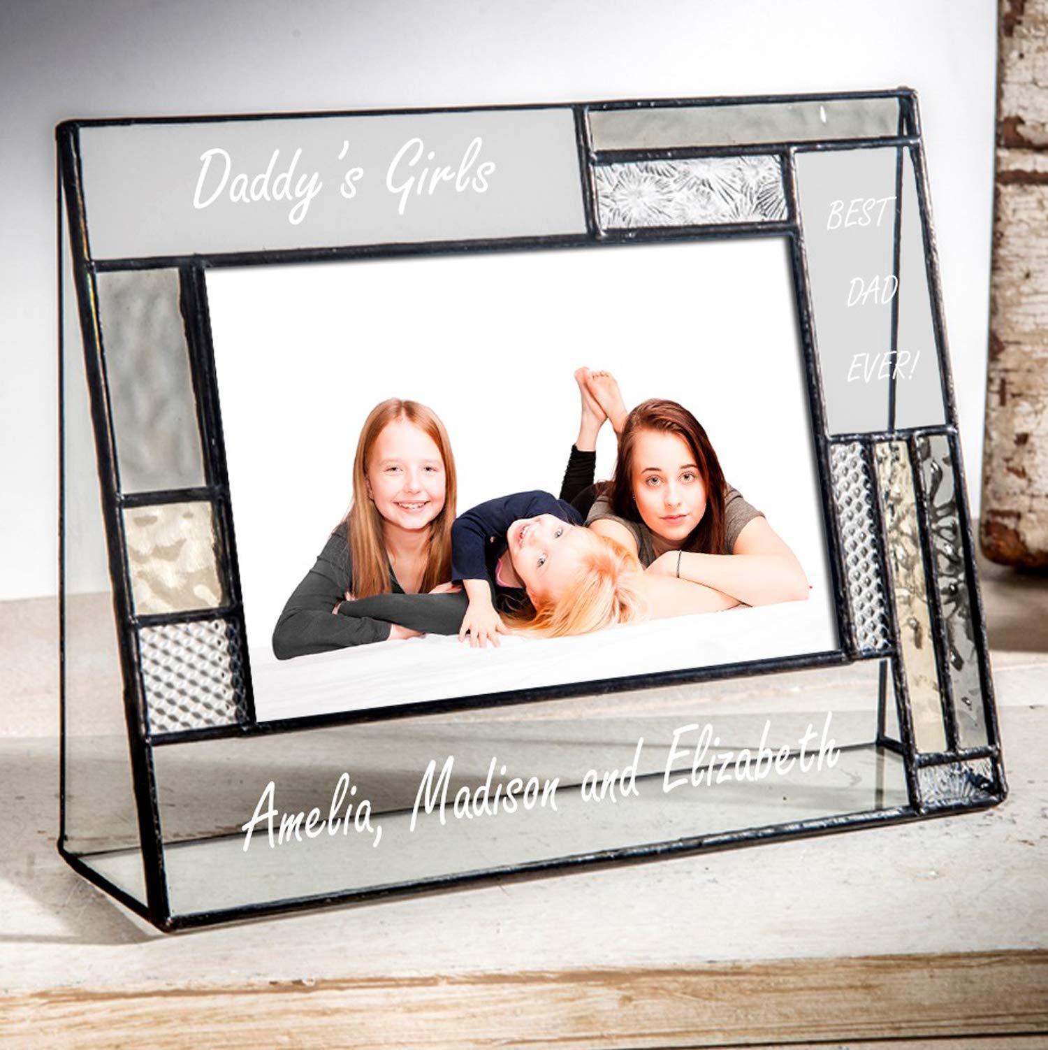 Personalized Dad Picture Frame 4x6 - Engraved Glass Gift for Father, Grandfather - Perfect for Father's Day & Birthdays
