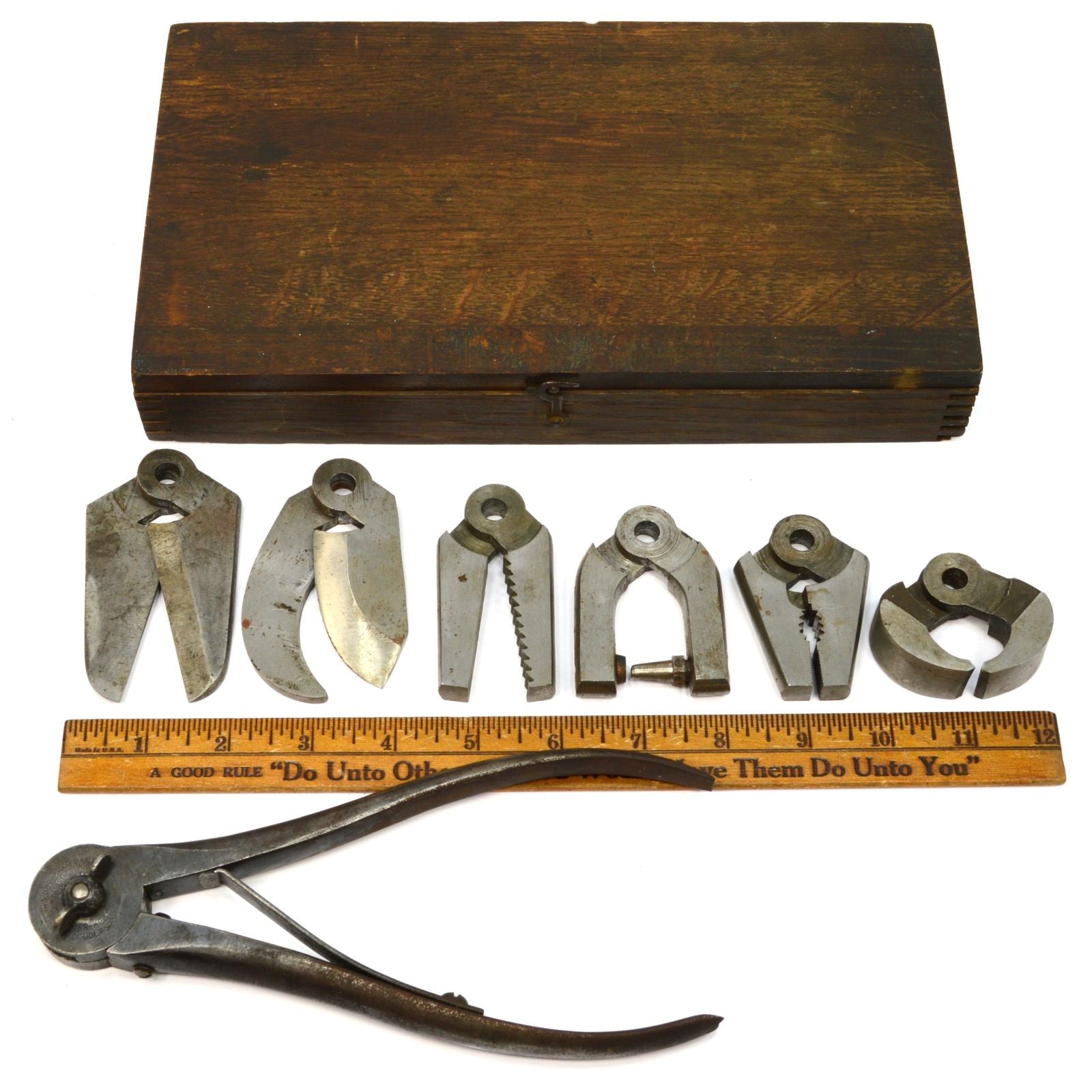 Antique CURRIER & KOETH'S KOMBINATION KIT (KKK) Oak Wood Tool Box - Vintage Interchangeable Multi-Tool Set for Woodworking, DIY Projects & Home Repair