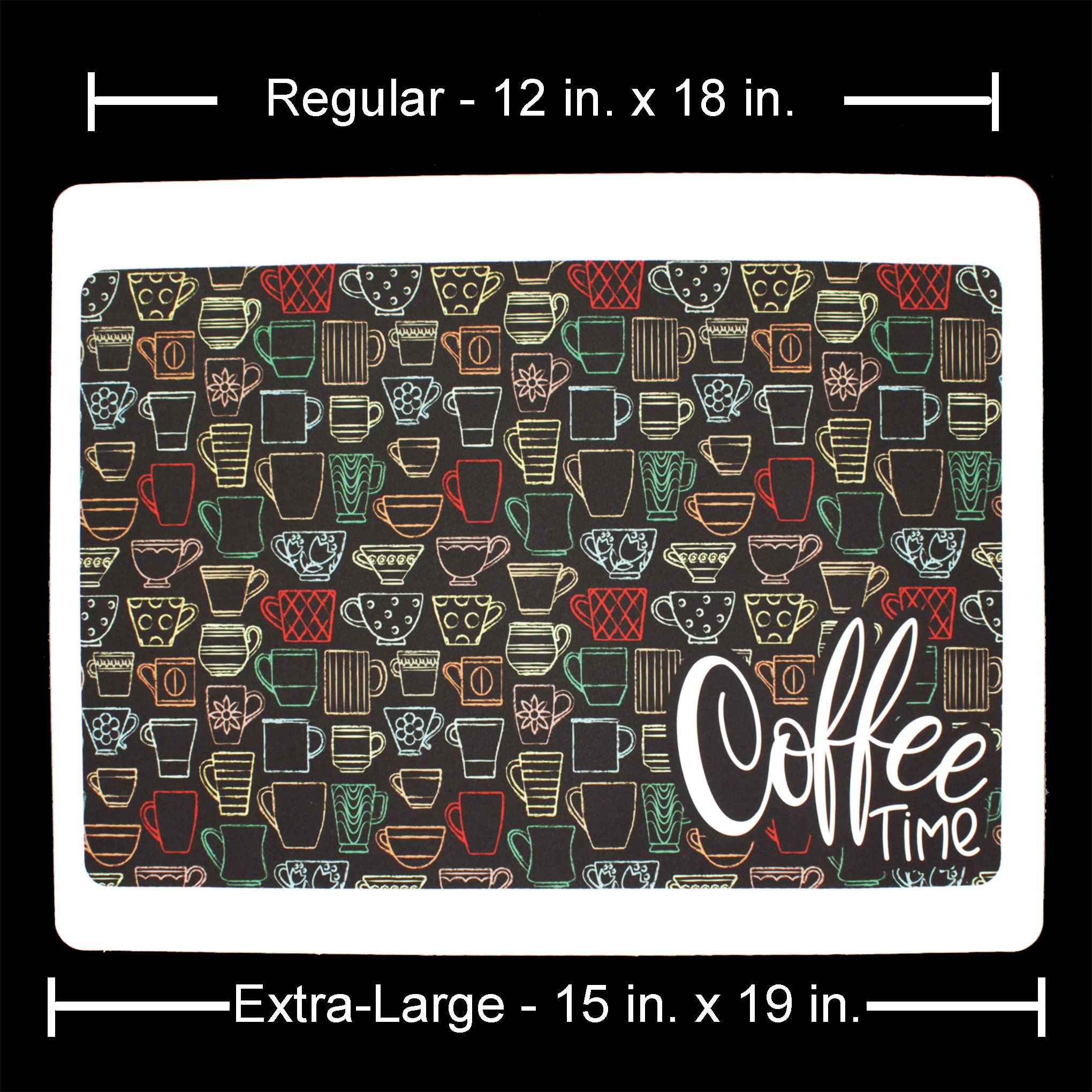 Coffee Maker Spill Mat - Washable Chalkboard Placemat for Espresso Machine - Coffee Bar Decor