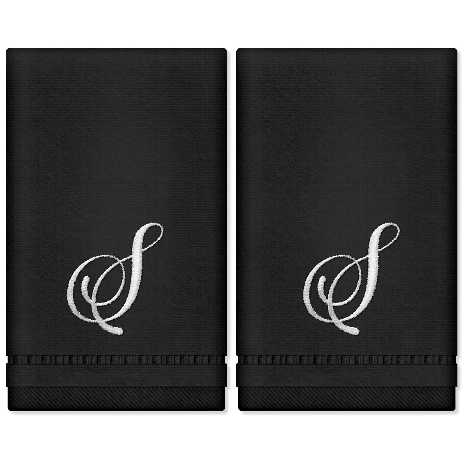 Personalized Monogram Hand Towels Set - 100% Cotton Embroidered Bathroom Towels 11