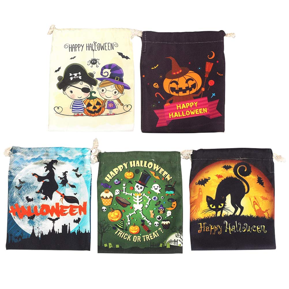 ABOOFAN 5-Piece Halloween Candy Wrapping Bags - Holiday Treat Bags for Trick or Treat, Party Favors & Goodie Bags - Perfect for Halloween Parties, Classroom Treats & Festive Gift Giving