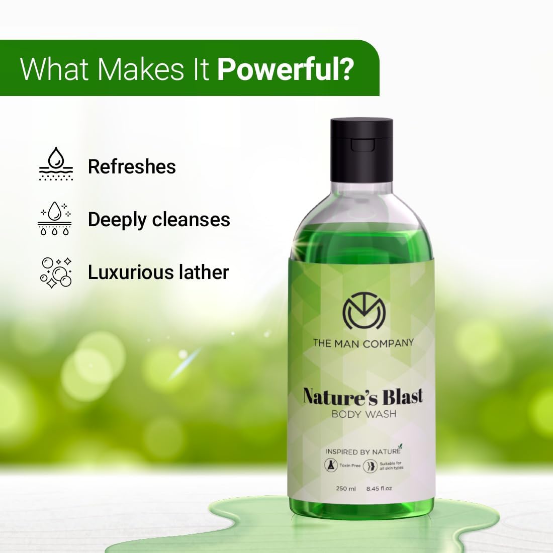 Nature's Blast Perfumed Body Wash for Men - 3 Pack (250ml Each) | Natural Refreshment Shower Gel | Deep Cleansing & Rejuvenating | Toxin-Free Formula | Perfect for Gym, Travel & Daily Use