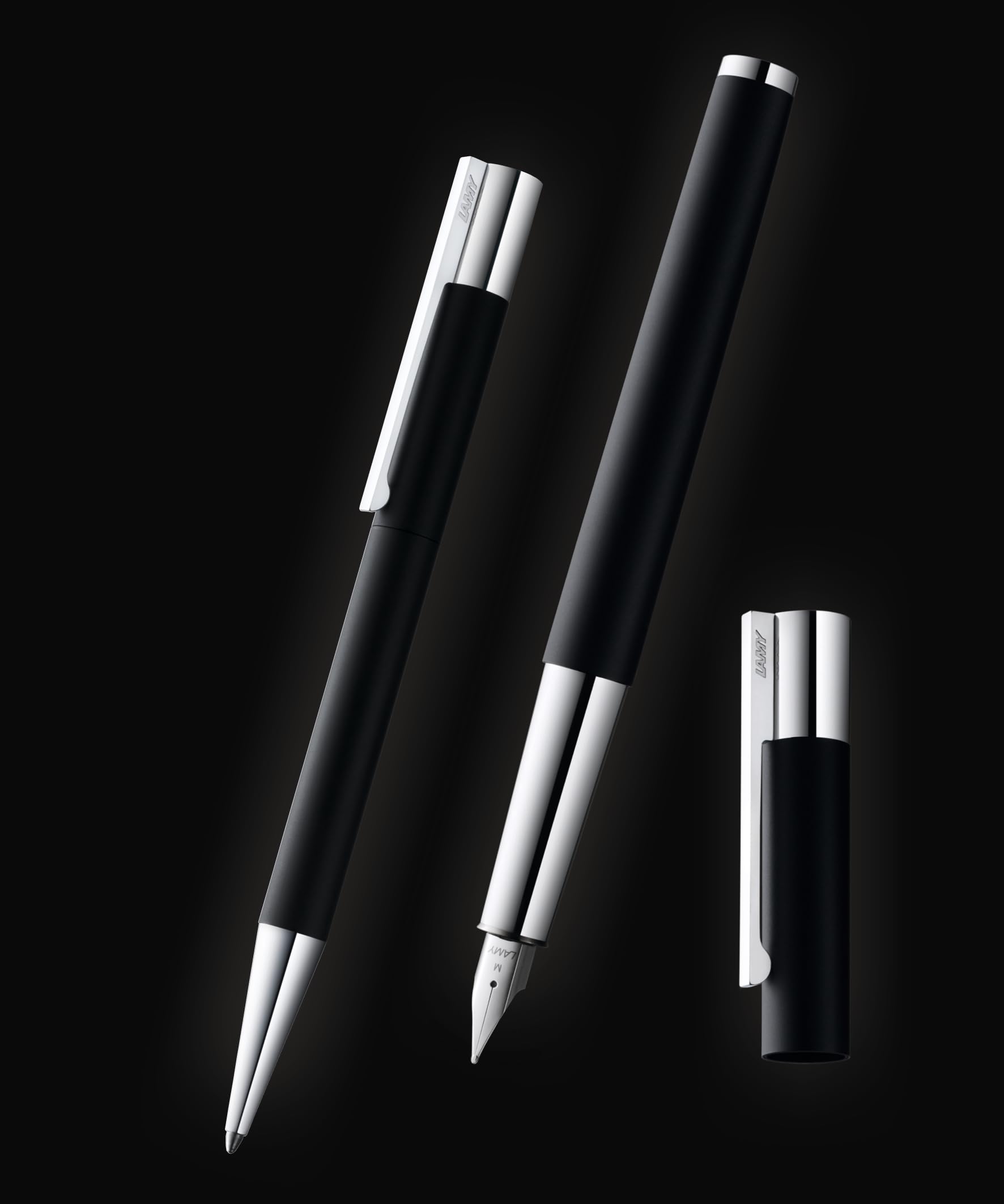 LAMY Scala Matte Black Rollerball Pen - Oil-Based Ink Refill - Premium Writing Pen for Office, School & Business Gifts