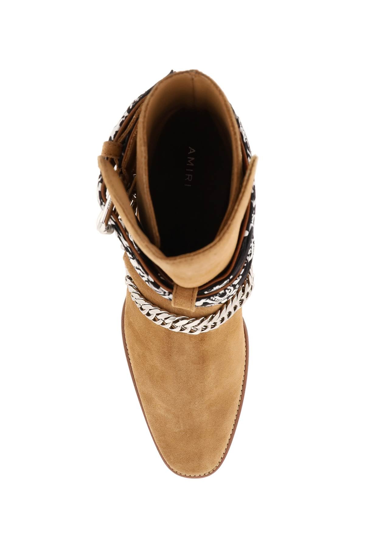 Amiri Bandana Buckle Boots for Men - Western Style Cowboy Boots with Studded Details - Perfect for Country Music Festivals & Rodeo Events