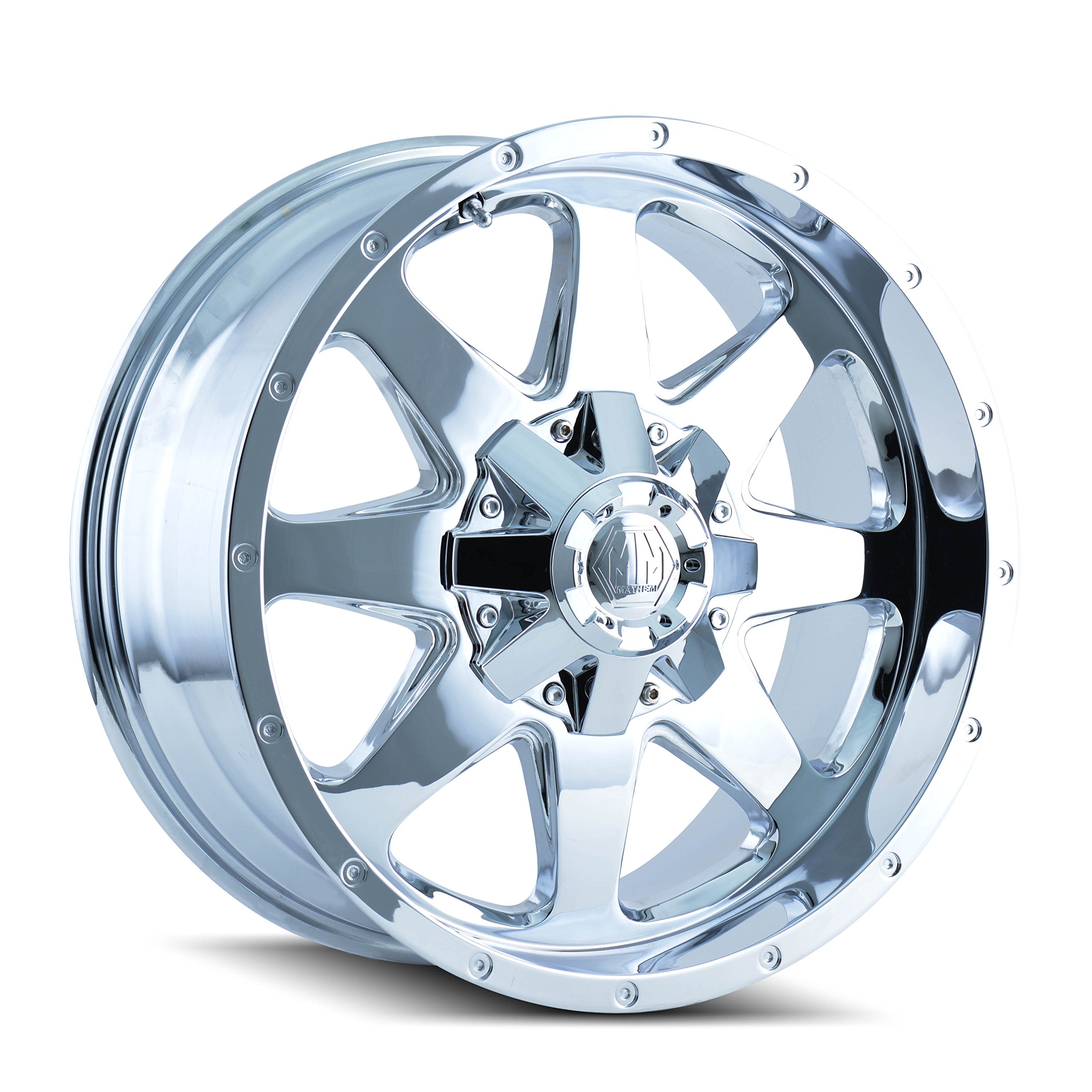 Mayhem Tank 8040 Black Wheel 17x9 5x139.7mm Bolt Pattern Chrome Finish - Perfect for Off-Road Trucks, Jeeps & SUVs