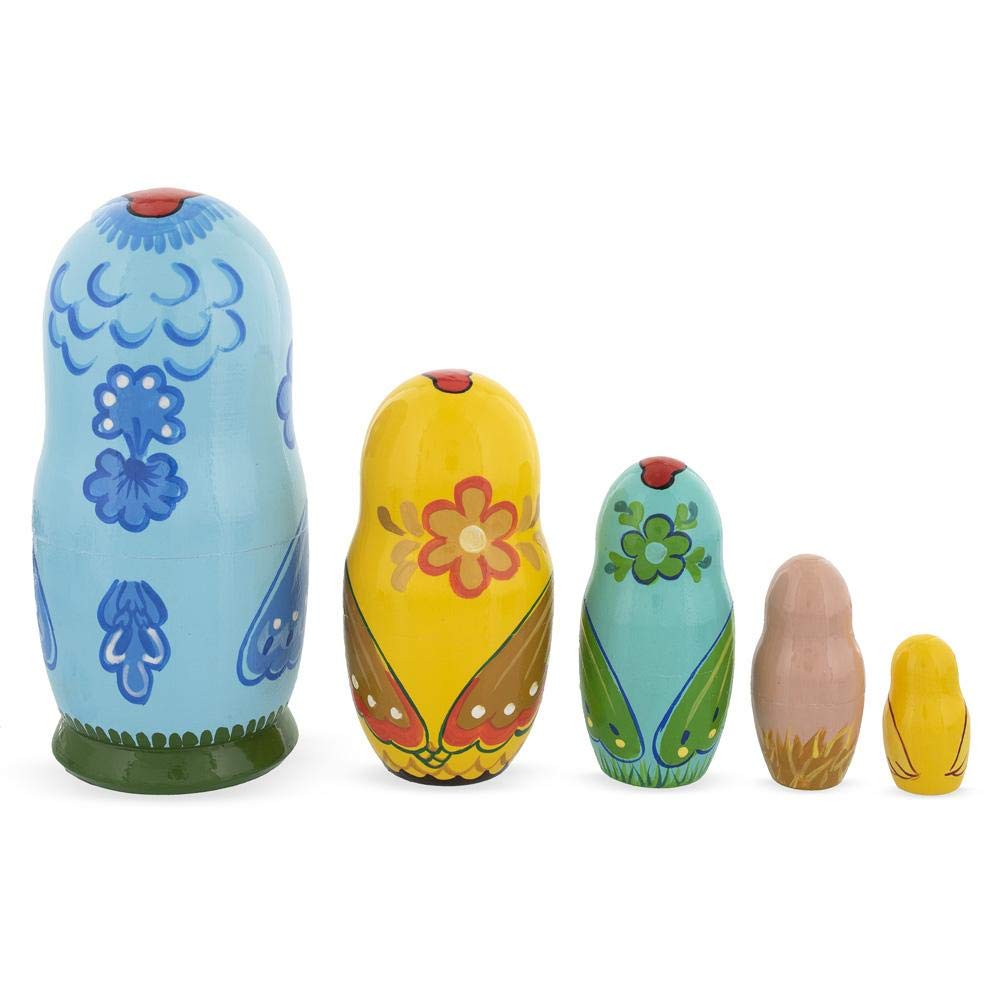 BestPysanky Chicken Family Wooden Nesting Dolls - Hand-Painted Russian Style Matryoshka for Home Decor, Gift & Collectibles | Perfect for Easter, Christmas & Kids Room Decor