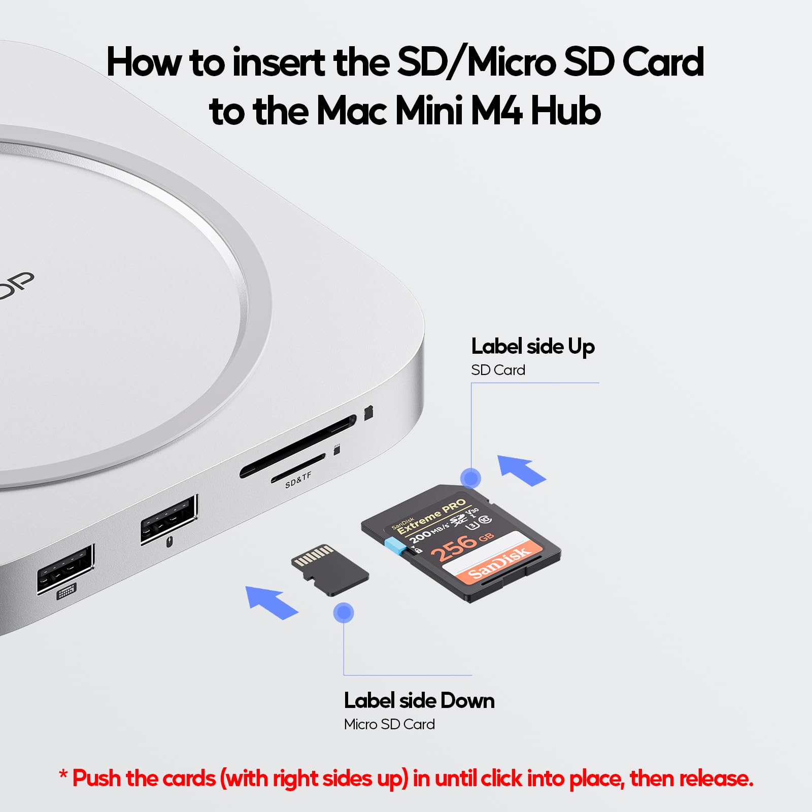 Mac Mini M4 Hub Stand with 4TB M.2 SSD Enclosure (SSD Not Included) - Mac Mini M4/M4 Pro Dock with HDMI 4K 60Hz, USB C Hub for 2024 Mac Mini - 3 USB A 2.0 Ports, SD/TF Card Reader, 3.5mm Audio Jack - Perfect for Home Office, Gaming & Media Center Setup