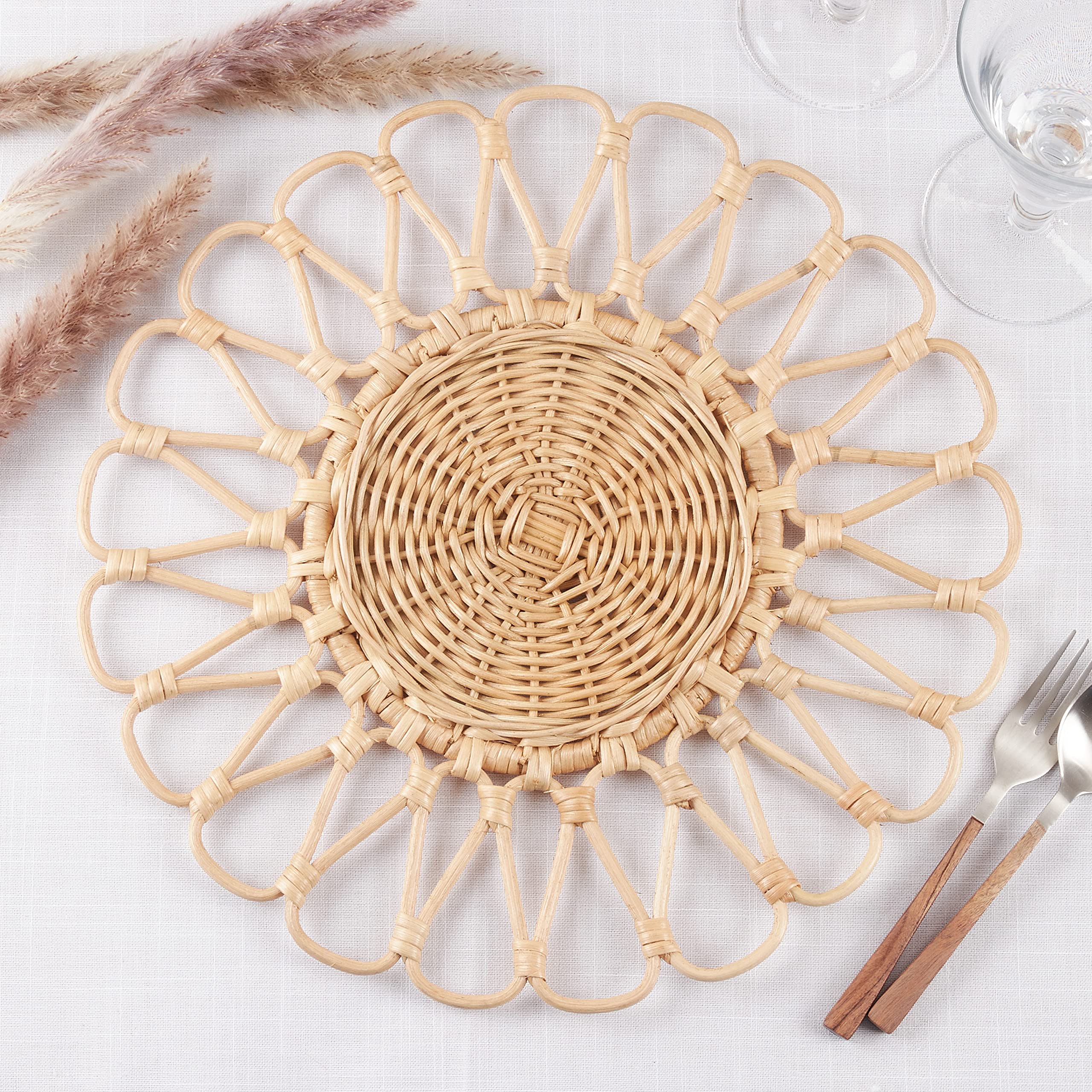 Premium SARO LIFESTYLE Bandung Collection Rattan Placemats Set of 4 - 15