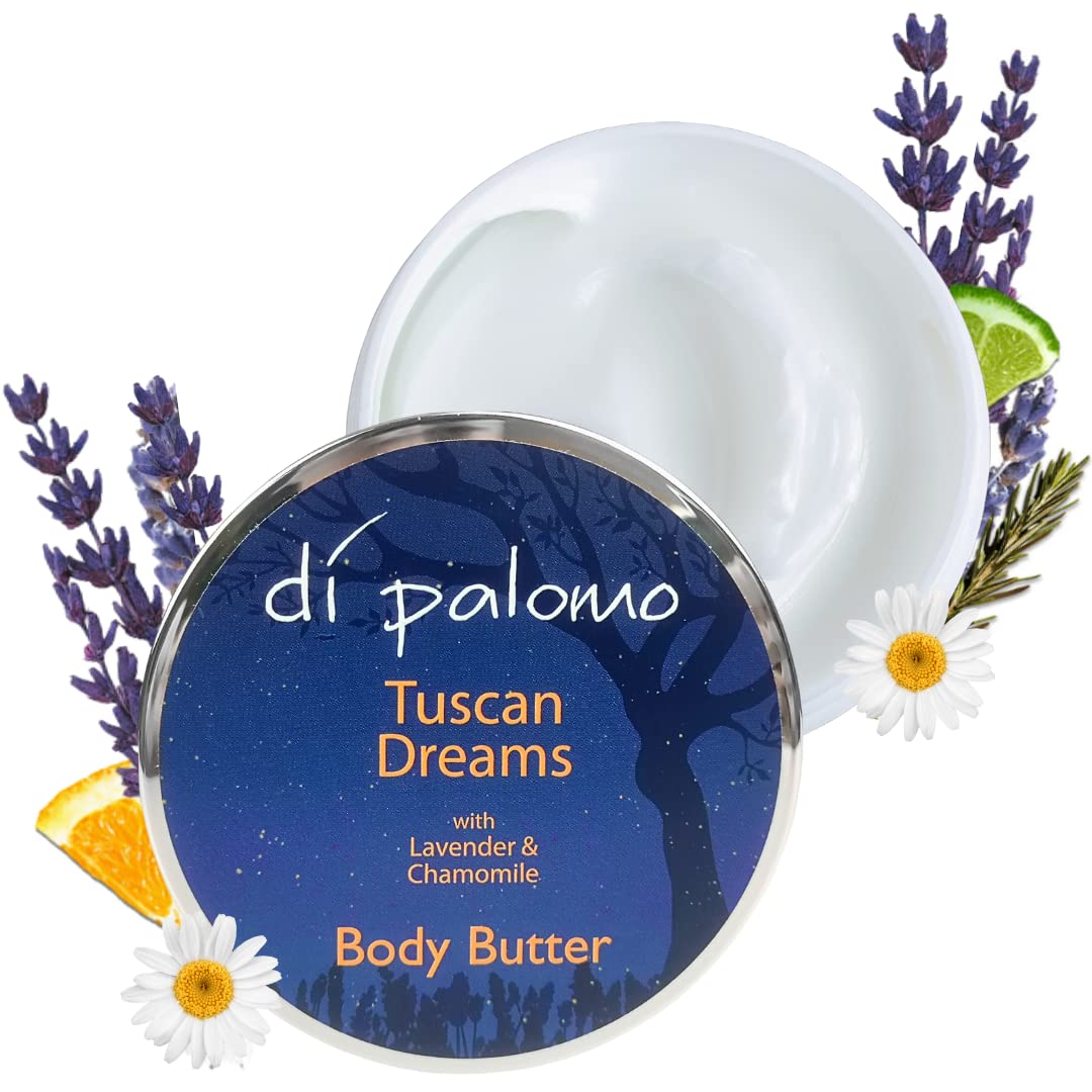 Di Palomo Tuscan Dreams Shea Butter Body Cream - 200ml Ultra Moisturizing Body Lotion for Dry Skin, Nourishing Body Moisturizer with Natural Ingredients for Women - Perfect for Daily Hydration & Spa Night Self-Care Routine