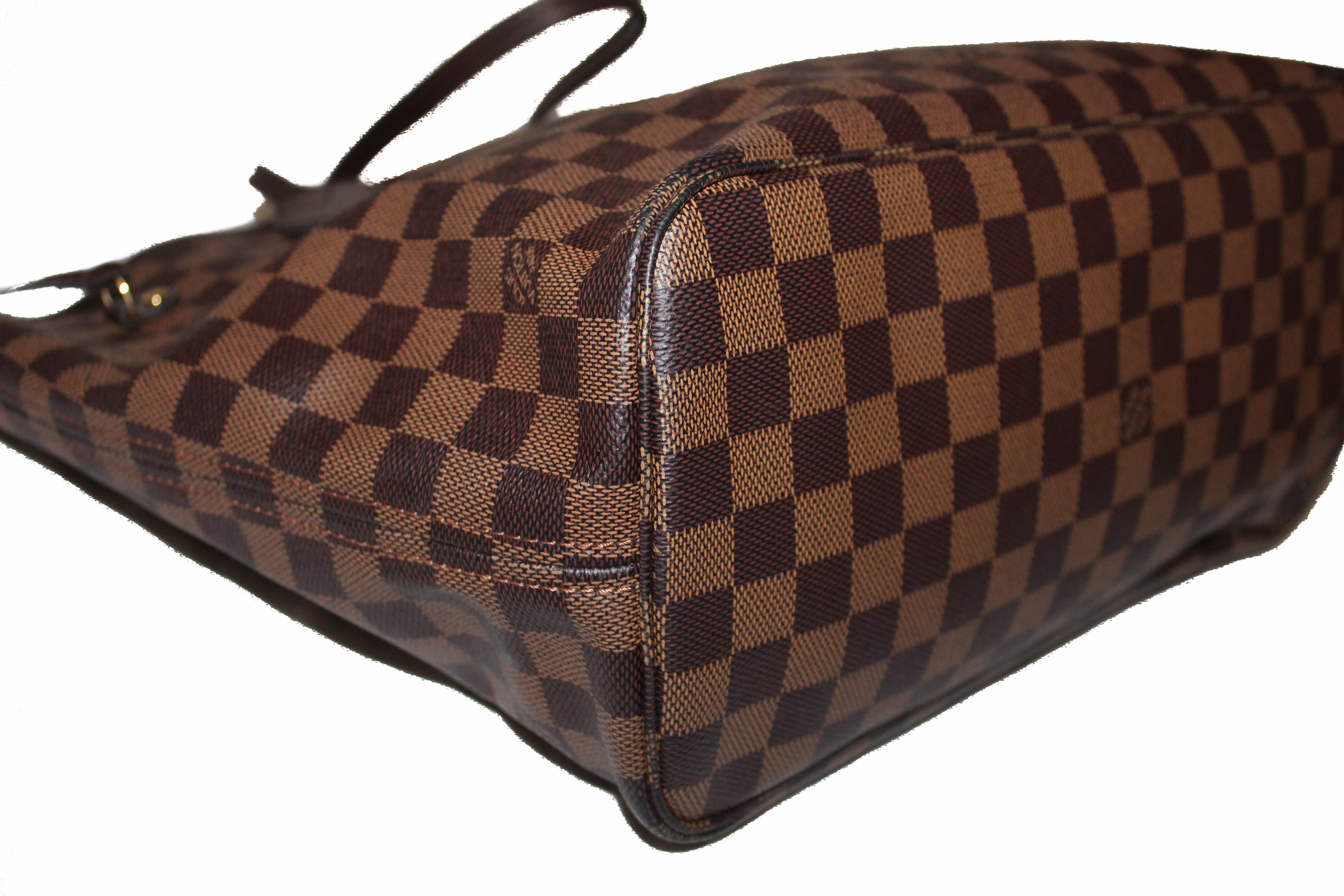 Authentic Louis Vuitton Damier Ebene Canvas Neverfull MM Tote Bag - Luxury Designer Shoulder Handbag for Women, Perfect for Work, Travel & Everyday Use