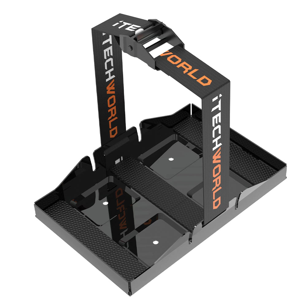 iTechworld 12V 120Ah Deep Cycle AGM Battery Tray - Heavy Duty Battery Holder for Marine, RV, Solar & Off-Grid Power Systems - Durable & Secure Storage Solution