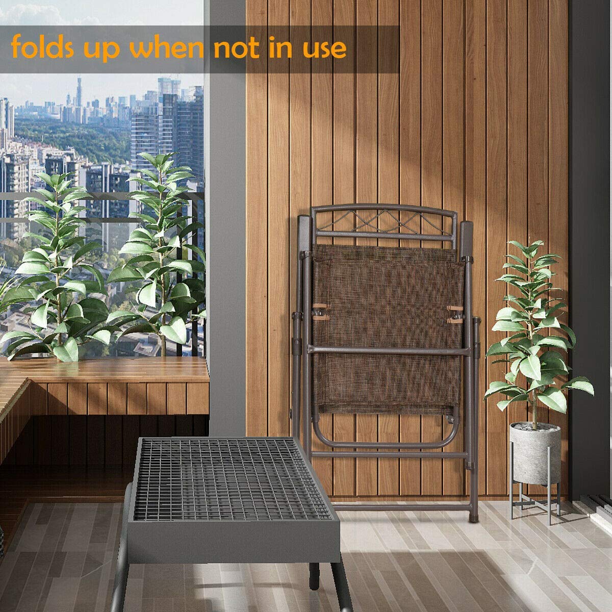 SPSUPE 4-Pack Outdoor Folding Chairs - Heavy Duty Steel Frame Camping Chairs for Patio, Garden, Poolside, Backyard & Coffee Time - Portable & Comfortable for Picnics, BBQs, Beach & Camping Trips