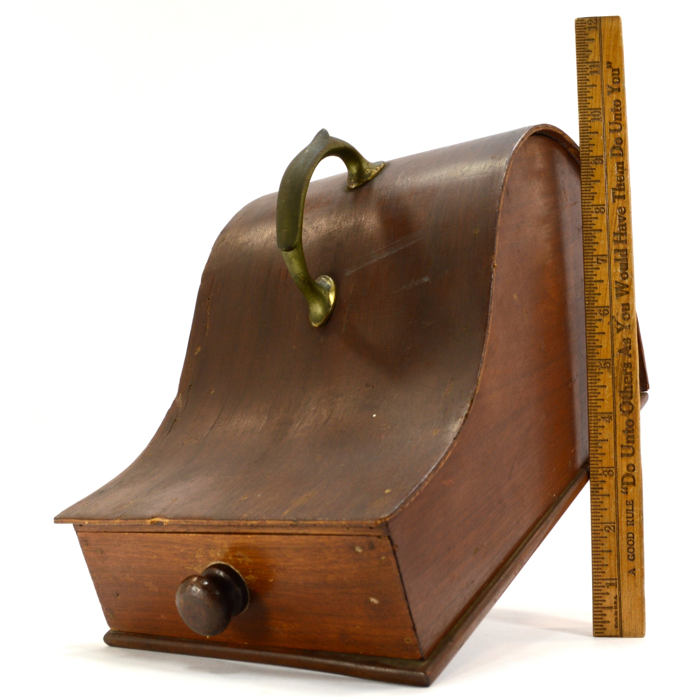 Antique Fraternal Ballot Box - Wood & Brass Secret Voting Box for Freemasons with Curved Top - Perfect for Masonic Lodge Meetings & Historical Collectibles