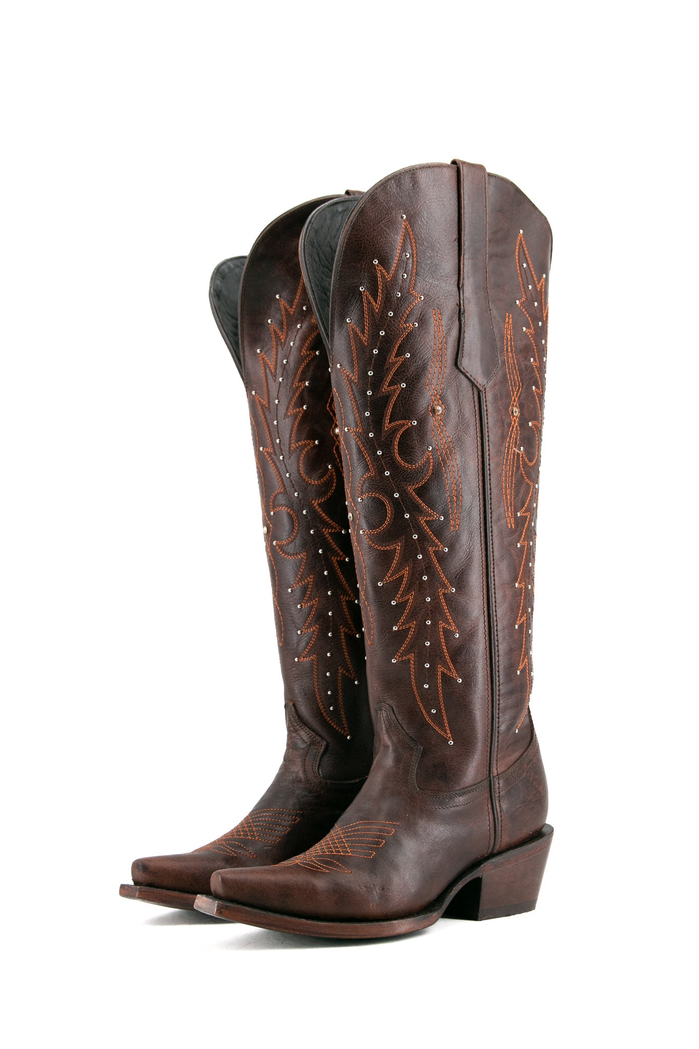 Paulina Women's Tall Wide Calf Cowgirl Boots - Comfortable Snip Toe Western Riding Boots for Country Dancing, Rodeo & Outdoor Activities