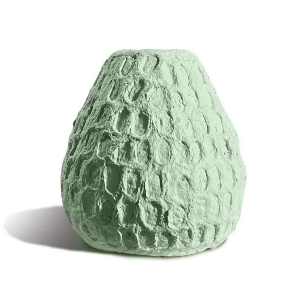 Matteurs Cotton Stone Vase - Handcrafted Textured Ceramic Vase with Leaf Design for Home Decor, Wedding Centerpiece & Boho Style Interior