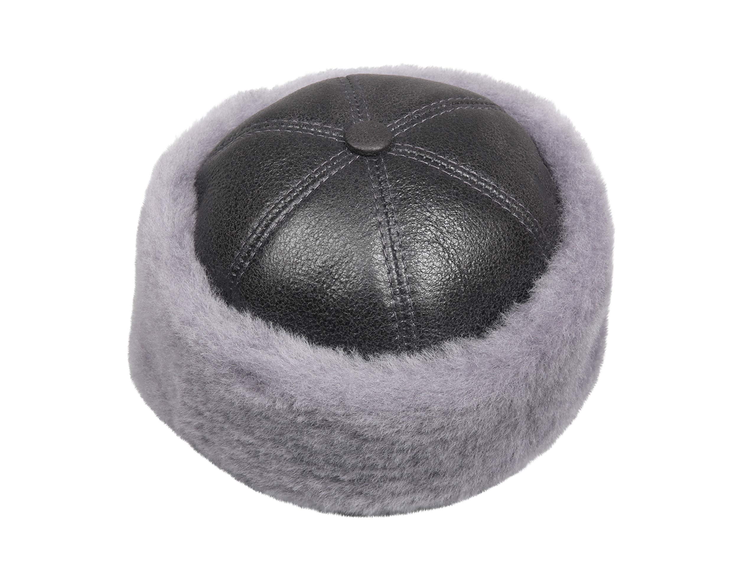 Unisex Shearling Sheepskin Winter Fur Beanie Hat - Warm & Cozy for Men & Women - Perfect for Skiing, Snowboarding & Cold Weather Activities