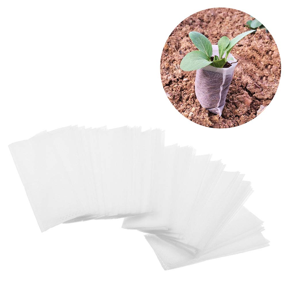 Yardwe 200PCS Non-Woven Plant Grow Bags - 4.3 x 2.8 Inch Nursery Fabric Pots for Seedlings, Vegetables & Herbs - Breathable & Durable Garden Planting Bags for Indoor/Outdoor Gardening