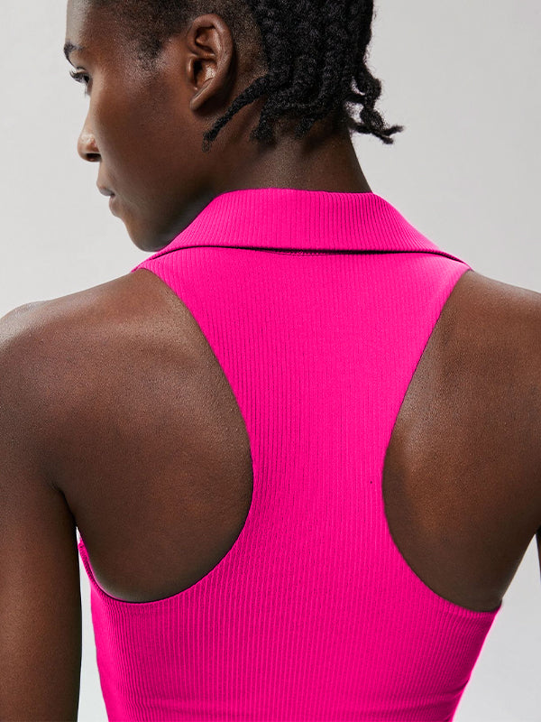 ZASUWA Women's Solid Color V-Neck Ribbed Quick Dry Tank Top - Perfect for Workouts, Yoga, and Summer Outfits