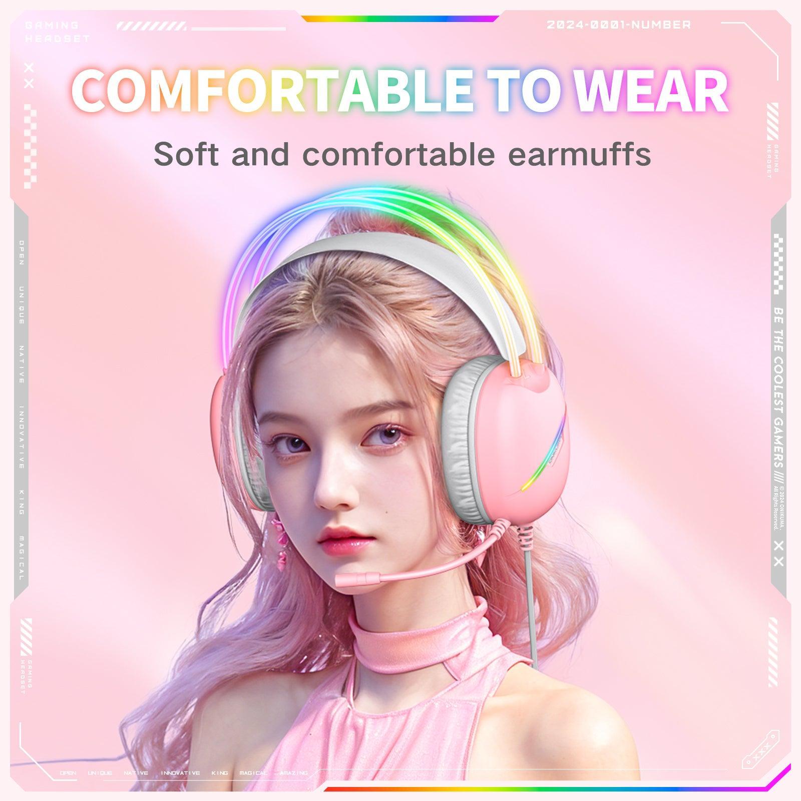 ONIKUMA X33 Gaming Headset with Microphone - Wired USB/3.5mm Noise Cancelling Headphones for PC, PS4, PS5, Xbox, Switch, Mobile - Comfortable Over-Ear Design for Long Gaming Sessions, Streaming & Online Classes