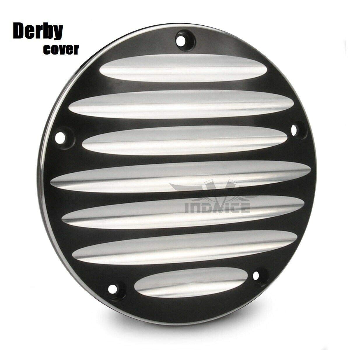 Premium Black Aluminum CNC Cut Derby Timer Cover for Harley Softail Fatboy FLSTF FLSTC (1999-2017) & Road King FLHR Street Glide FLHX (2006-2015) - Durable Motorcycle Accessory for Enhanced Style and Protection