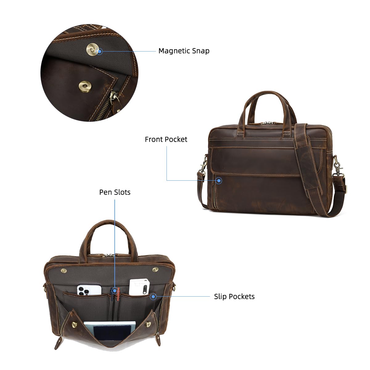 Premium Full Grain Leather 17.3