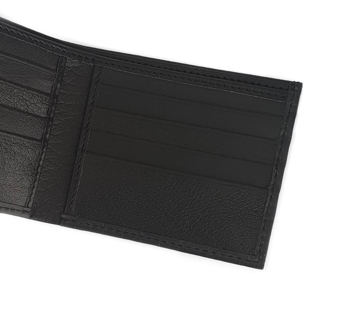 Classic Genuine Leather Wallet for Men - Black Crocodile Embossed | Slim Bifold RFID Blocking | Perfect for Everyday Carry & Business Use