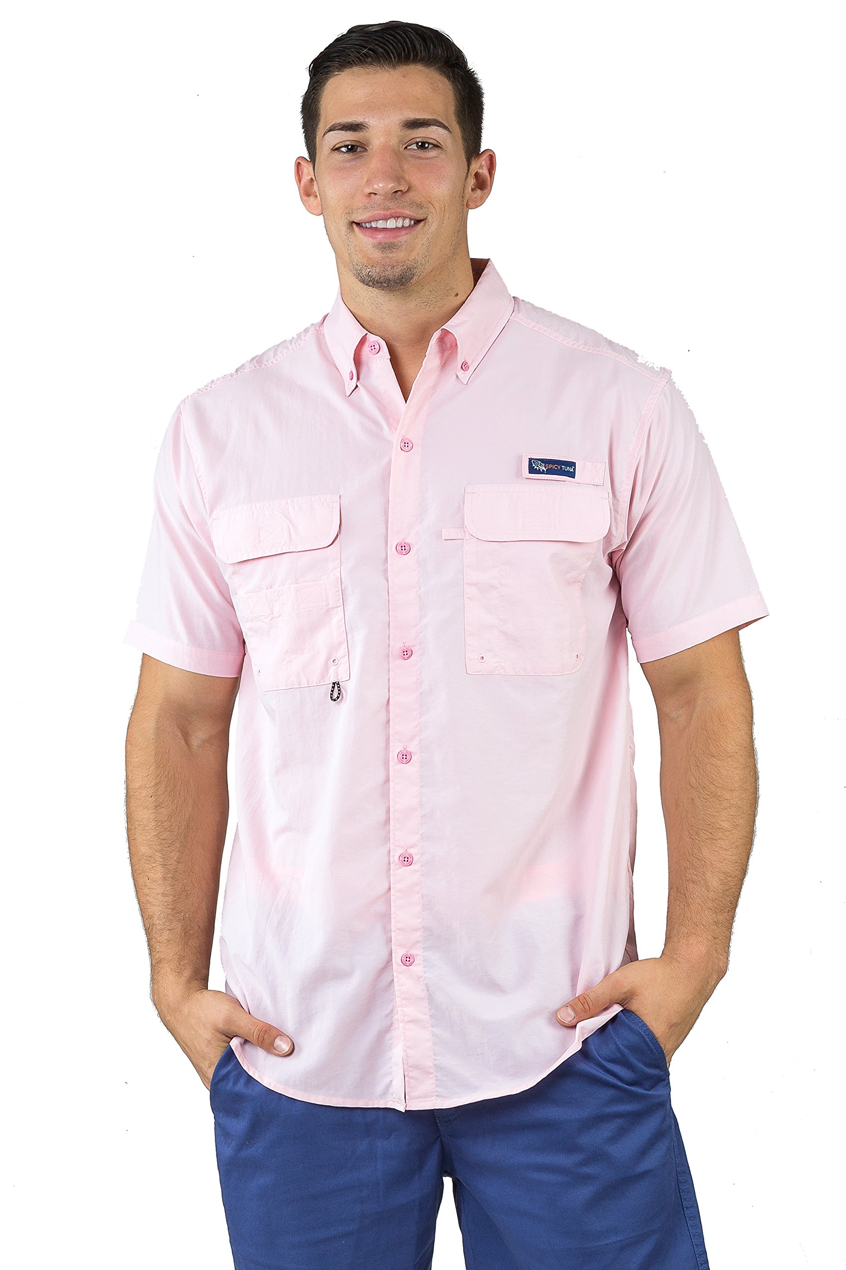 Spicy Tuna Men's Performance Fishing Shirt - UPF 50+ Sun Protection & Ventilated Design for Saltwater Fishing & Outdoor Activities