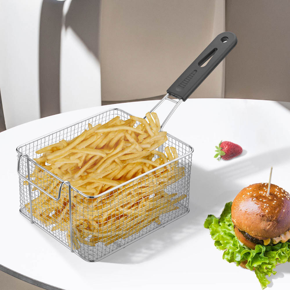 TheLAShop 8-Piece Large Fryer Basket Replacement Set with Hook - 6.6lbs Capacity - Perfect for Commercial Deep Fryers, Restaurants, and Home Kitchen Use