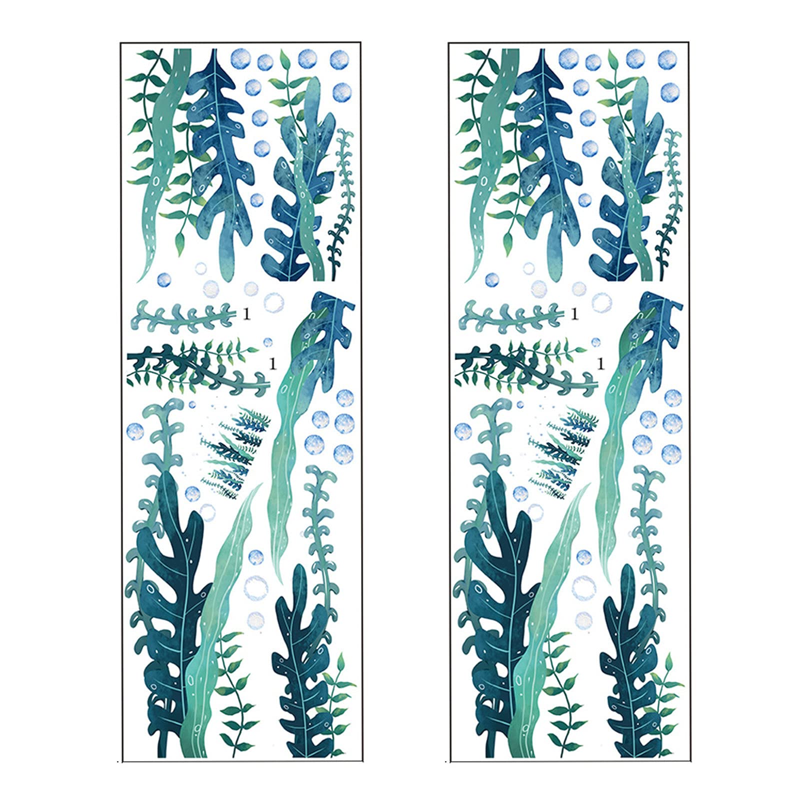 2PCS Waterproof Wall Flower Decal Stickers - DIY Self-Adhesive Bubble Tile for Home Decor, Men's Room & Bedroom - Retro Seaweed Design for Bathroom, Kitchen, Nursery & Living Room Wall Art