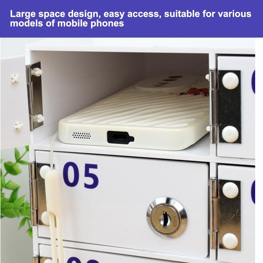 Acrylic Cell Phone Storage Box with 20 Compartments - Clear Lockable Doors, Wall-Mountable Classroom Organizer - Perfect for Schools, Offices & Study Areas to Secure Phones During Class or Meetings