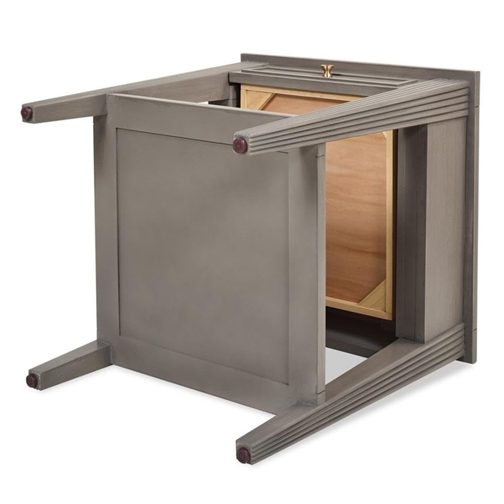 Jennifer Taylor Home Dauphin Storage Shelf Side Table - Grey Cashmere Finish | Stylish End Table for Living Room, Bedroom & Office Organization