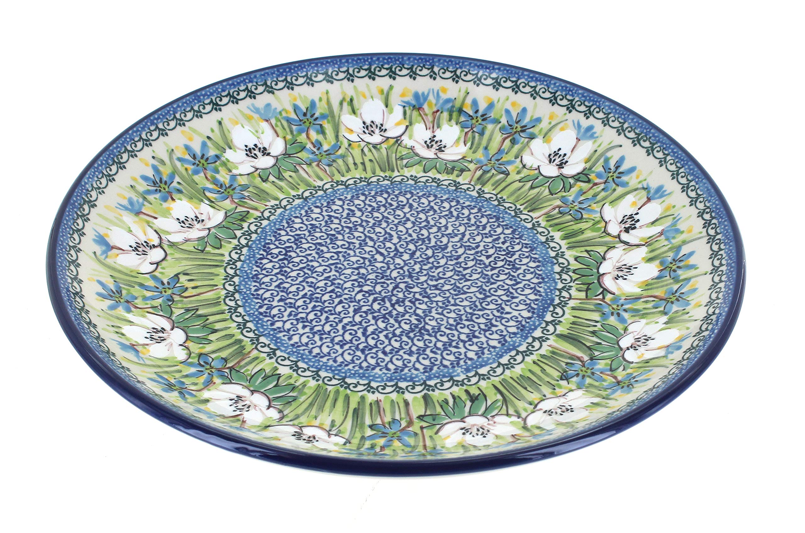 Blue Rose Polish Pottery Song of Spring Dinner Plate - Hand-Painted Ceramic Plate for Easter, Spring Table Decor, Wedding Gift & Special Occasions