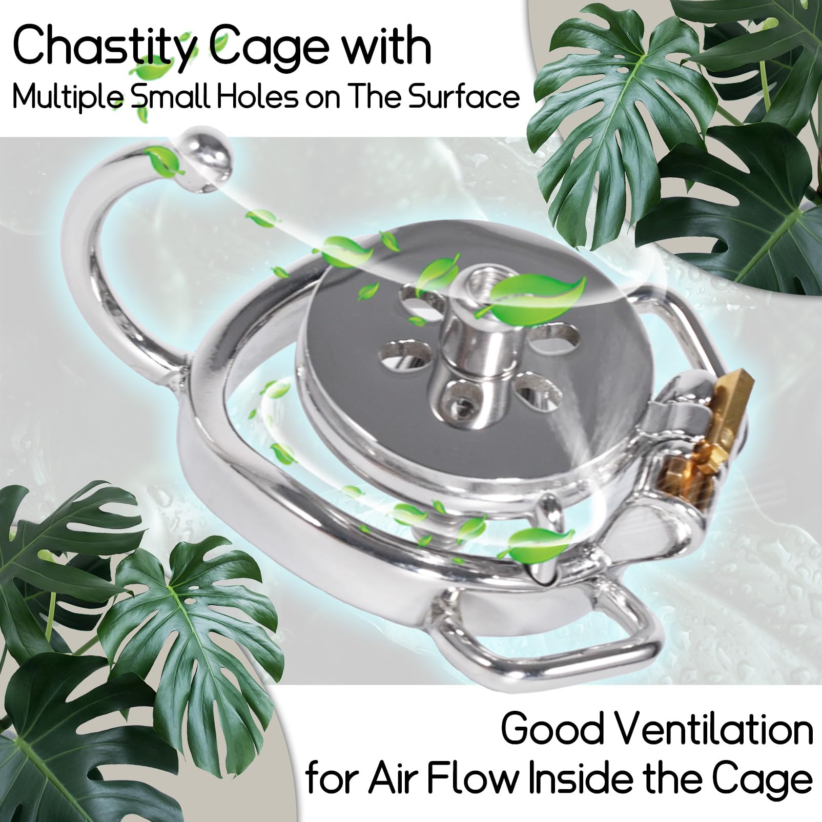 Metal Chastity Cage for Men with Dilator & Belt - Negative Flat Design, Portable Extreme SM Cock Bondage Sex Toy for Couples (50mm Arc Ring, 192+ Belt) - Perfect for BDSM Play, Couples Bondage & Role-Playing Scenes