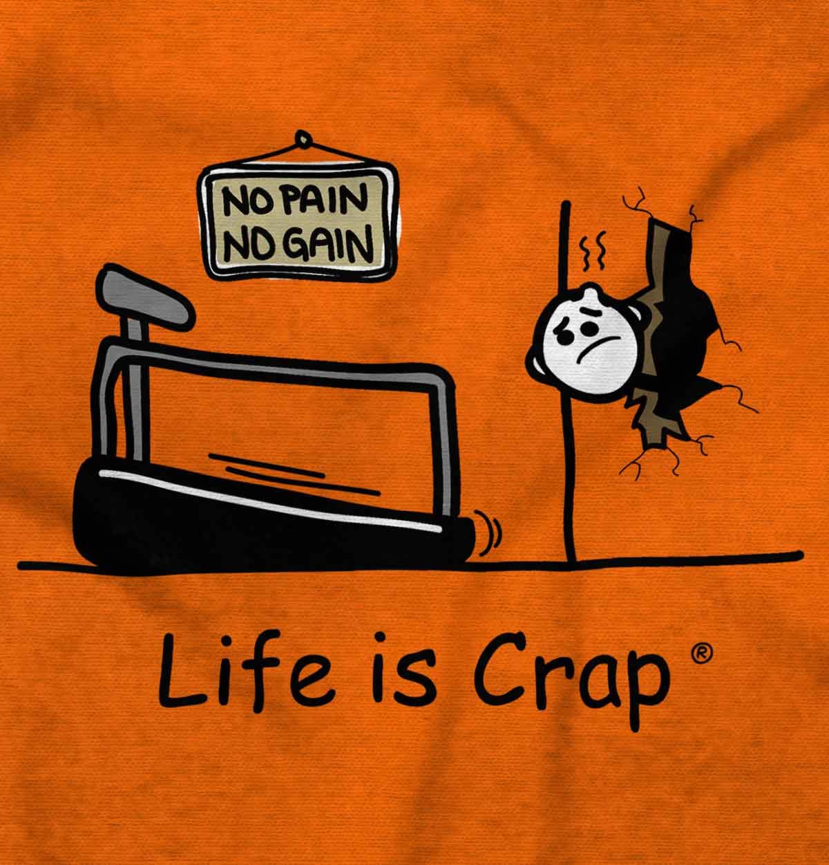 No Pain No Gain Treadmill Workout Graphic T-Shirt for Men & Women - Gym, Running & Fitness Apparel