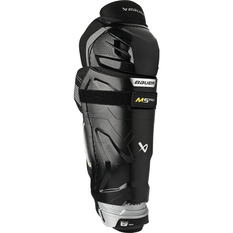 Bauer Supreme M5 Pro Shin Guard for Junior Hockey Players - Protective Gear for Youth Ice Hockey & Field Hockey Training