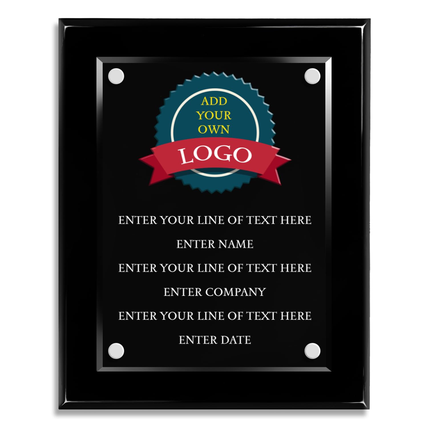 Custom Engraved Wood Plaque for Awards & Recognition - 8x10 Inch Black Piano Finish Personalized Plaque with Elegant Engraving - Perfect for Employee Recognition, Retirement Gifts, and Corporate Awards Ceremonies