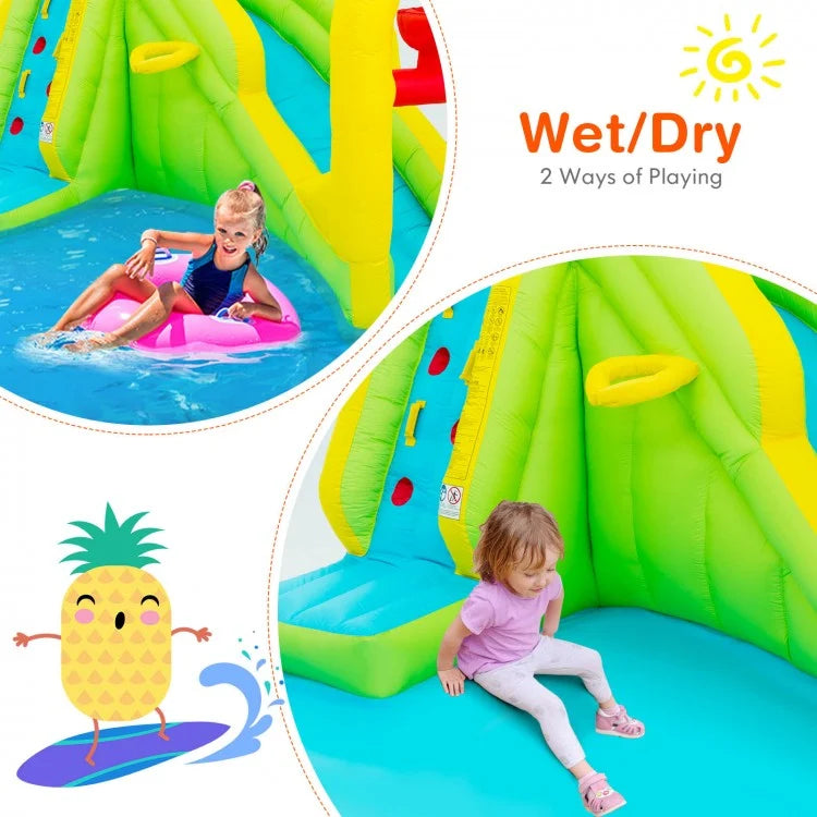 Inflatable Water Bounce House for Kids - 480W High-Power Blower Included | Outdoor Summer Party, Backyard Play, Birthday Celebration Water Slide