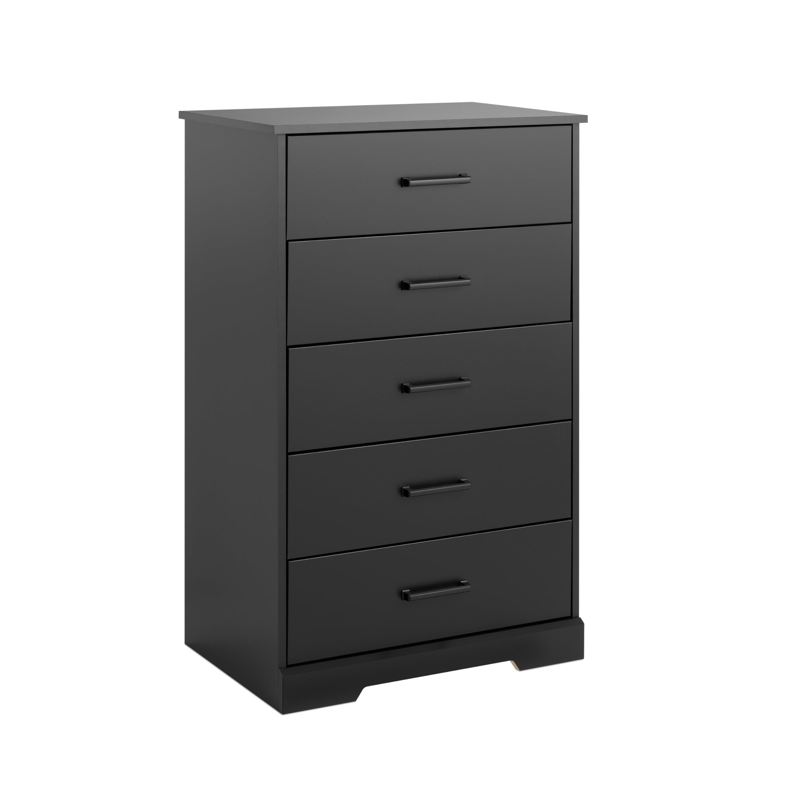 Rustic Ridge Farmhouse Dresser - 5-Drawer Black Wooden Chest for Bedroom, 18.5