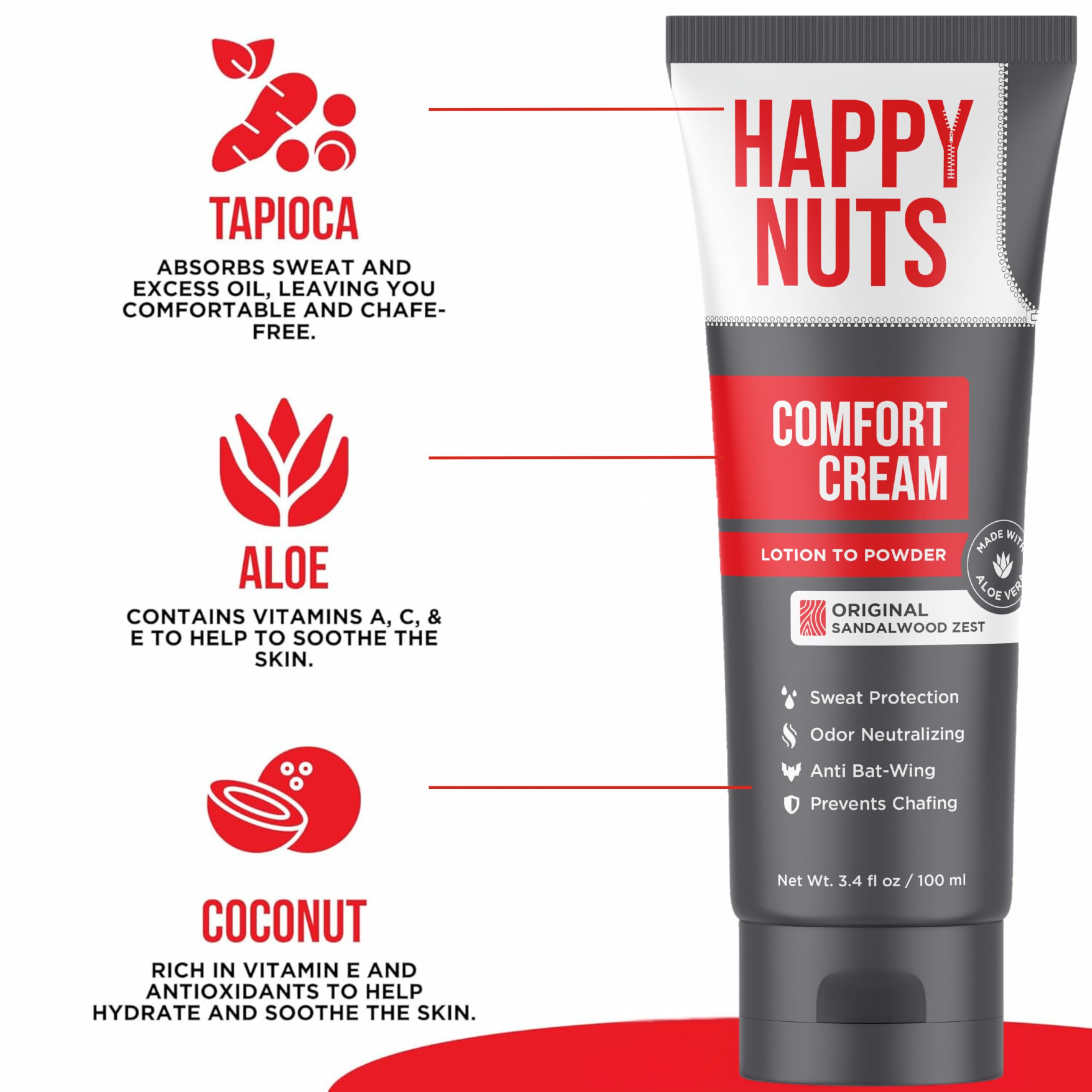 HAPPY NUTS Comfort Starter Pack - Natural Deodorant Cream & Powder for Men | All-Day Freshness & Comfort | Ideal for Active Lifestyles, Gym & Travel