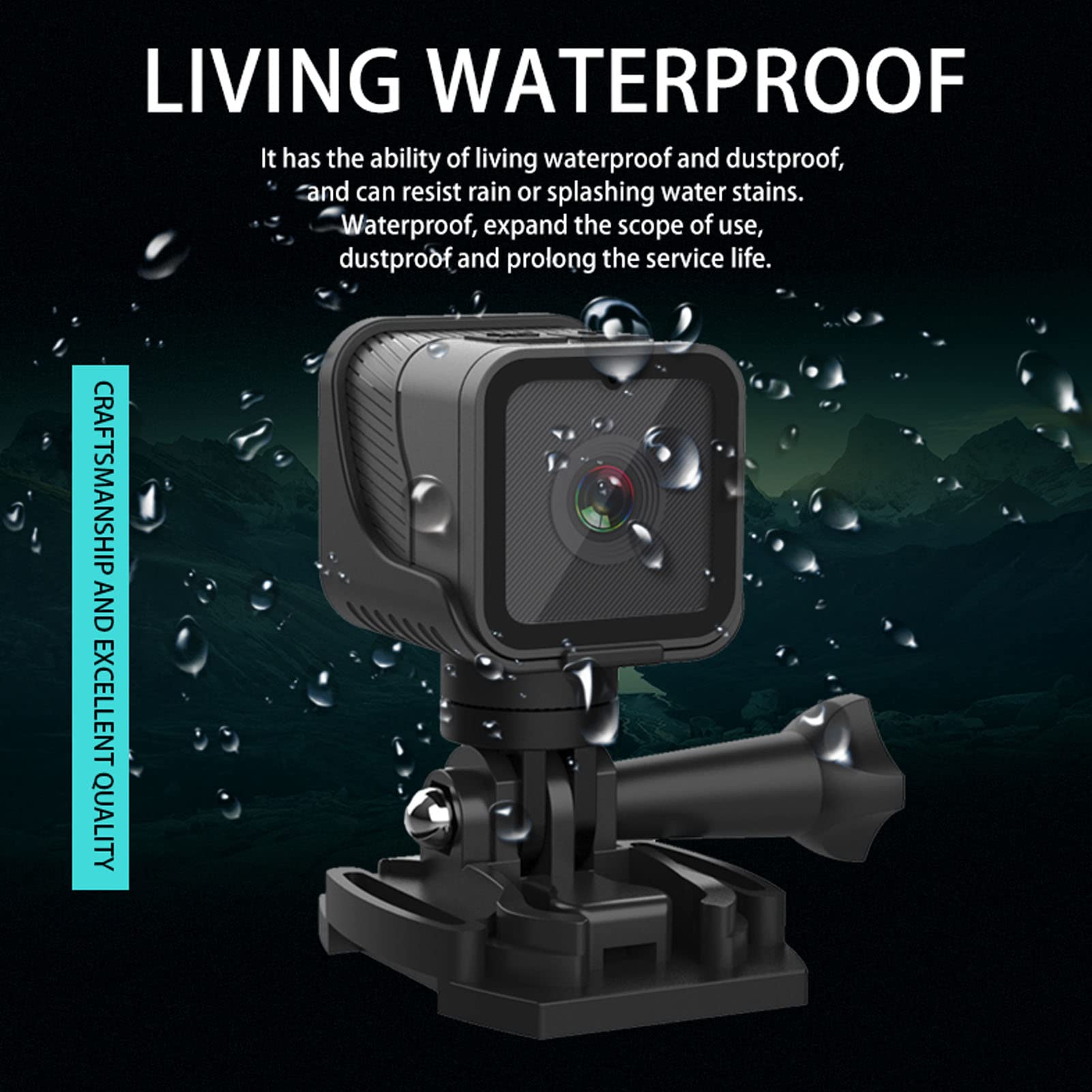 Tosuny Mini Sports DV Camera - 1080P FHD Waterproof WiFi Action Camera with Built-in Microphone for Outdoor Adventures, Cycling, Surfing & Extreme Sports | Ultra Long Standby, Full HD Recording